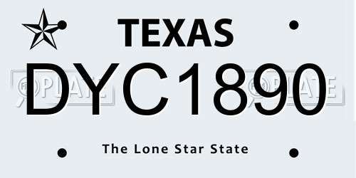 DYC1890 Texas License Plate