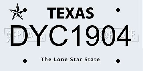 DYC1904 Texas License Plate