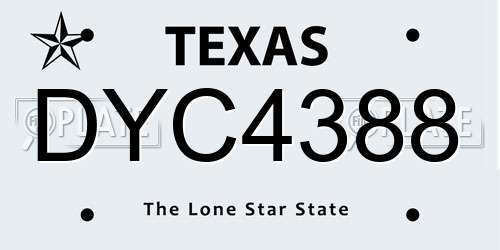 DYC4388 Texas License Plate