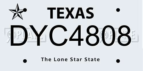 DYC4808 Texas License Plate