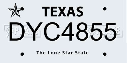 DYC4855 Texas License Plate