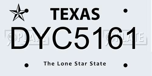 DYC5161 Texas License Plate