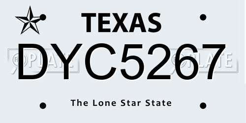 DYC5267 Texas License Plate
