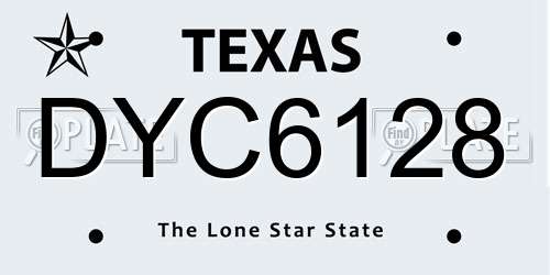 DYC6128 Texas License Plate