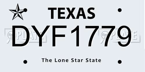 DYF1779 Texas License Plate