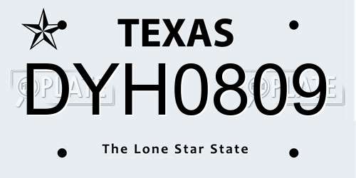 DYH0809 Texas License Plate