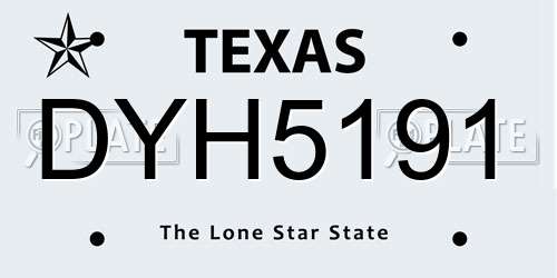 DYH5191 Texas License Plate