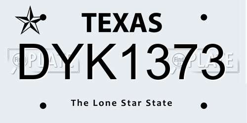 DYK1373 Texas License Plate
