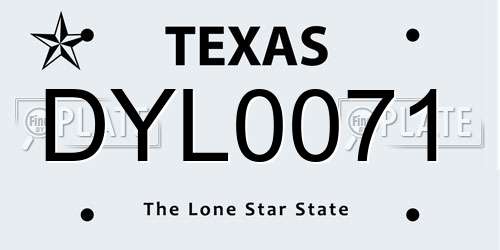 DYL0071 Texas License Plate