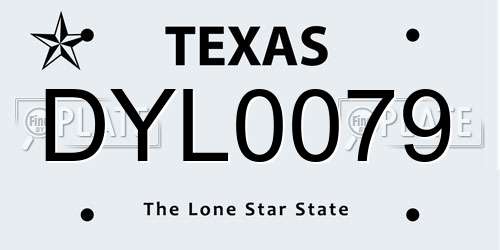 DYL0079 Texas License Plate
