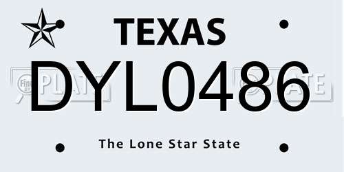 DYL0486 Texas License Plate