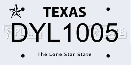 DYL1005 Texas License Plate