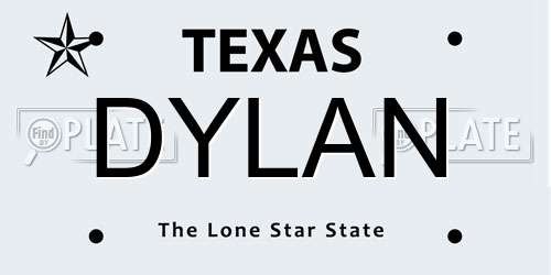 DYLAN Texas License Plate