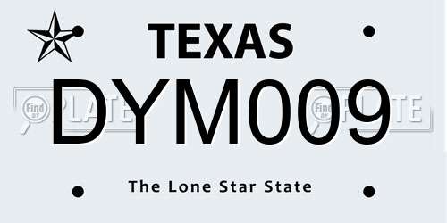 DYM009 Texas License Plate