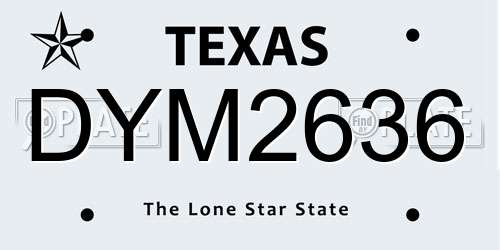 DYM2636 Texas License Plate