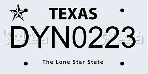 DYN0223 Texas License Plate