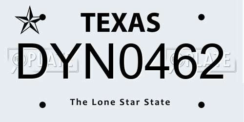 DYN0462 Texas License Plate