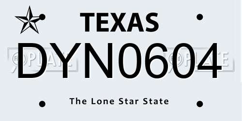 DYN0604 Texas License Plate