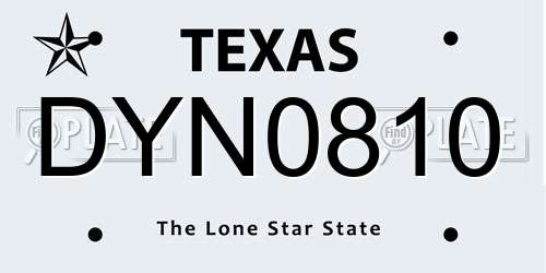 DYN0810 Texas License Plate