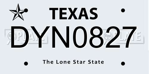 DYN0827 Texas License Plate