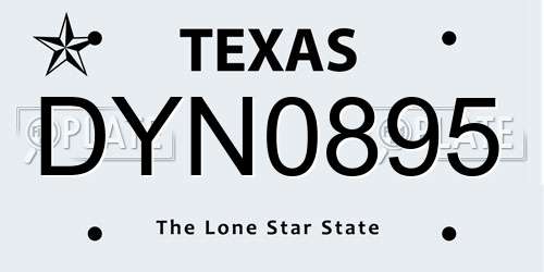 DYN0895 Texas License Plate