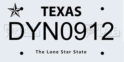 DYN0912 Texas License Plate