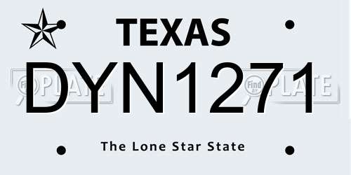 DYN1271 Texas License Plate
