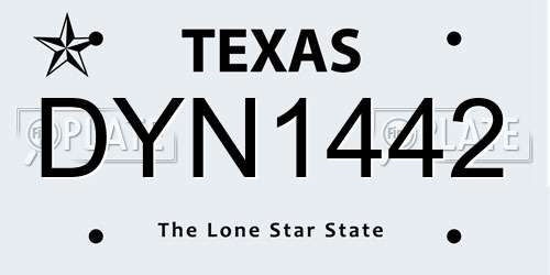 DYN1442 Texas License Plate