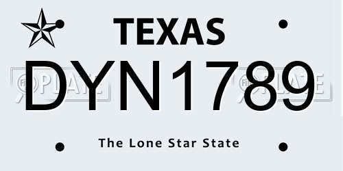 DYN1789 Texas License Plate