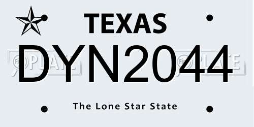 DYN2044 Texas License Plate