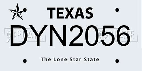 DYN2056 Texas License Plate