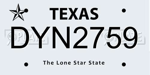 DYN2759 Texas License Plate