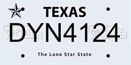 DYN4124 Texas License Plate