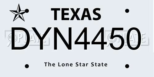 DYN4450 Texas License Plate