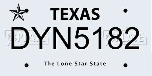 DYN5182 Texas License Plate