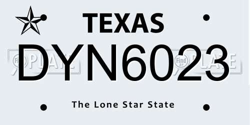 DYN6023 Texas License Plate