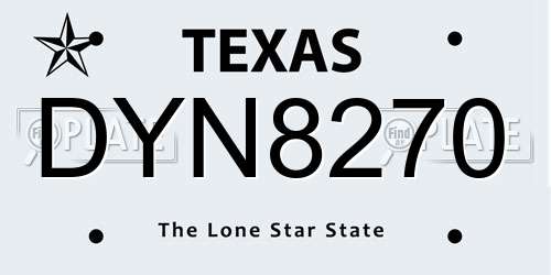 DYN8270 Texas License Plate