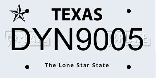 DYN9005 Texas License Plate