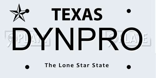 DYNPRO Texas License Plate