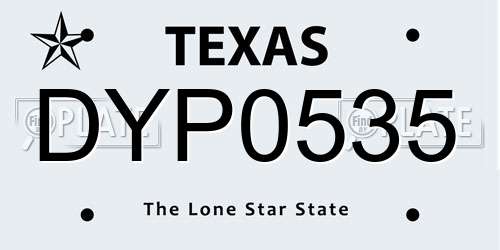 DYP0535 Texas License Plate