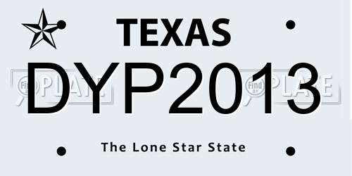 DYP2013 Texas License Plate