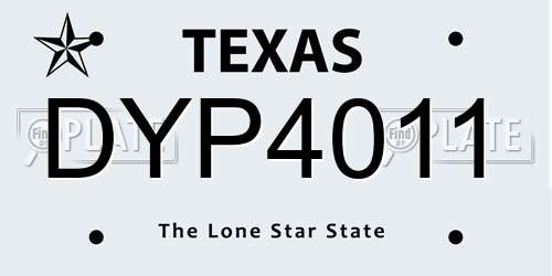 DYP4011 Texas License Plate