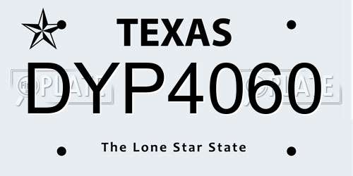 DYP4060 Texas License Plate
