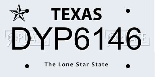 DYP6146 Texas License Plate