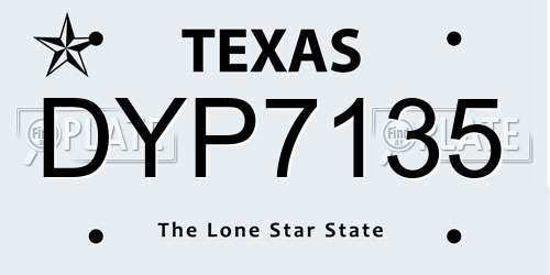 DYP7135 Texas License Plate