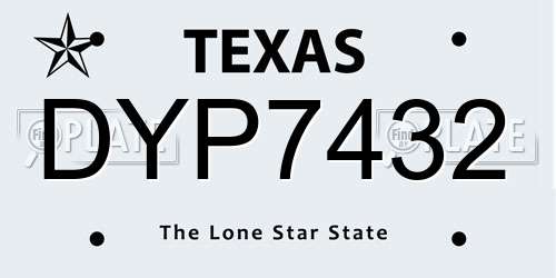 DYP7432 Texas License Plate