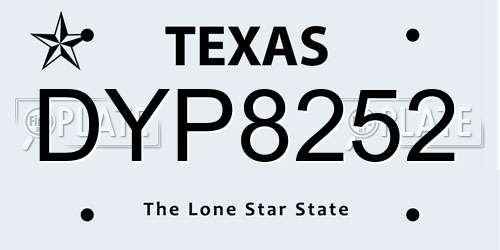 DYP8252 Texas License Plate