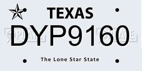 DYP9160 Texas License Plate