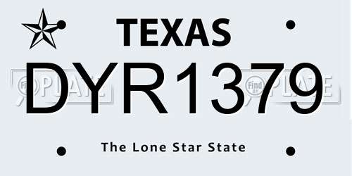 DYR1379 Texas License Plate