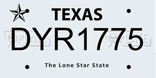 DYR1775 Texas License Plate